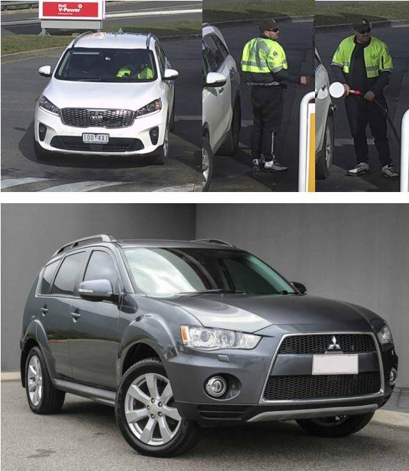 Have you seen this man or these vehicles? Photo: Victorian Police.