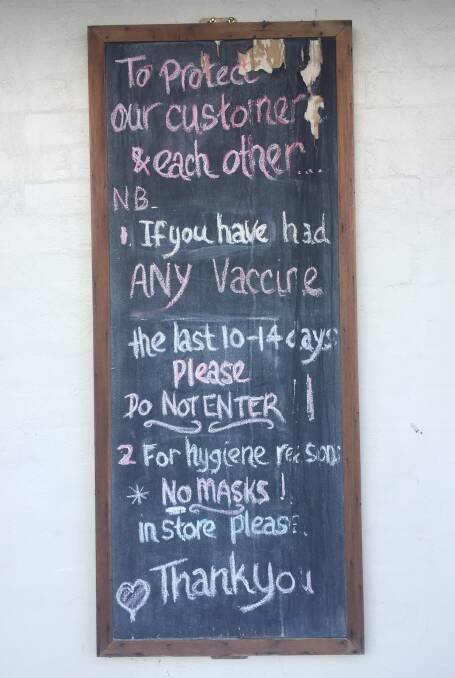 A sign outside the Organic Store. Photo: Michelle Haines Thomas