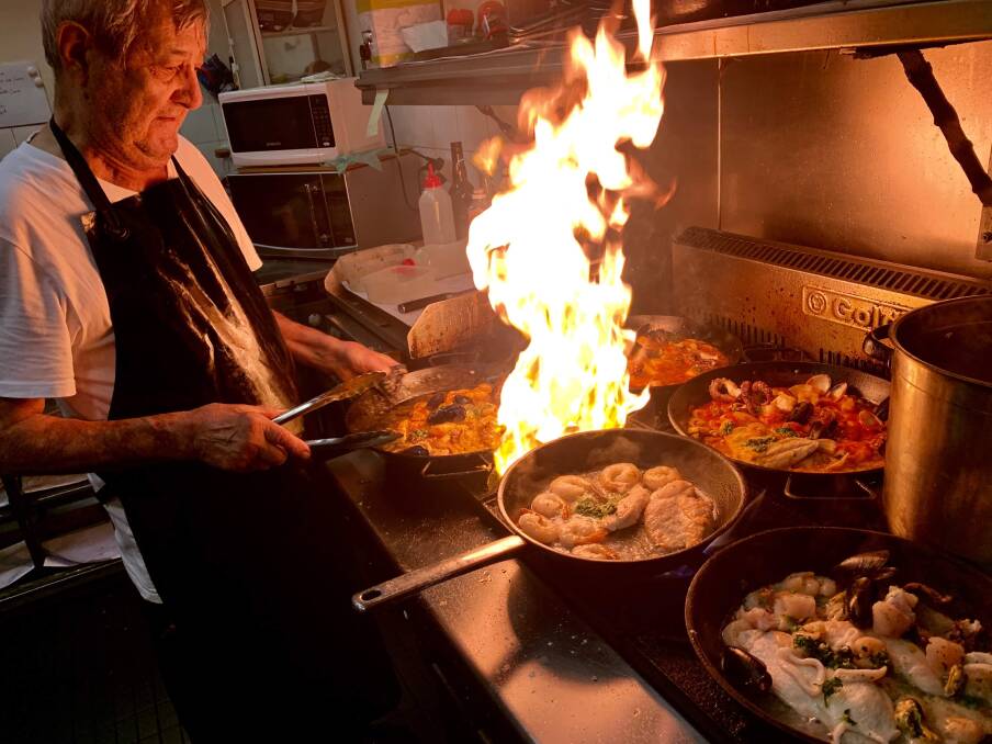 Chef Franco Berlusconi cooking up a feast at La Casa Italiana. Photo: Hayden Neale
