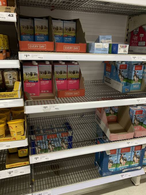  panic buyers have stripped supermarket shelves of non-perishables, toiletries and toilet paper over the past week. Photo: Supplied.