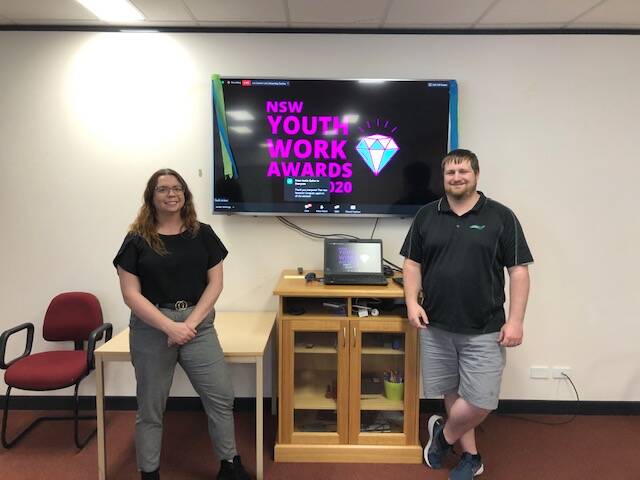 Luke Wallace and Caitlin Muddiman were recognised for the NSW Youth Work Awards. Photo: Supplied