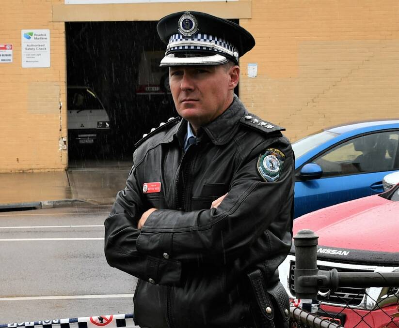 TAKING A STAND: Goulburn Police Station duty officer Inspector Matt Hinton. Photo: Hannah Neale