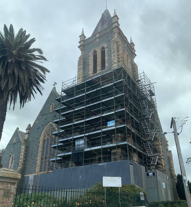 SCAFFOLD: Renovations at St Peter and Paul's Old Cathedral. Photo: Hannah Neale.