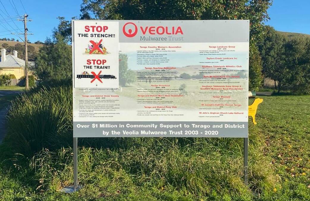 Tarago residents woke up to signs placed around town on Friday. Photo: Supplied