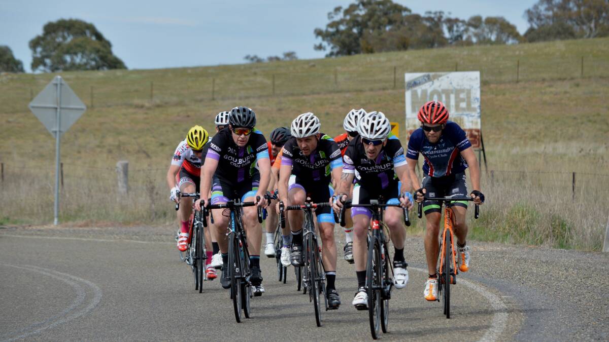 RIDING TOGETHER: A bunch of riders including several from Goulburn Cycle Club on the Old Hume Highway between Breadalbane and Gunning: File photo: David Carmichael