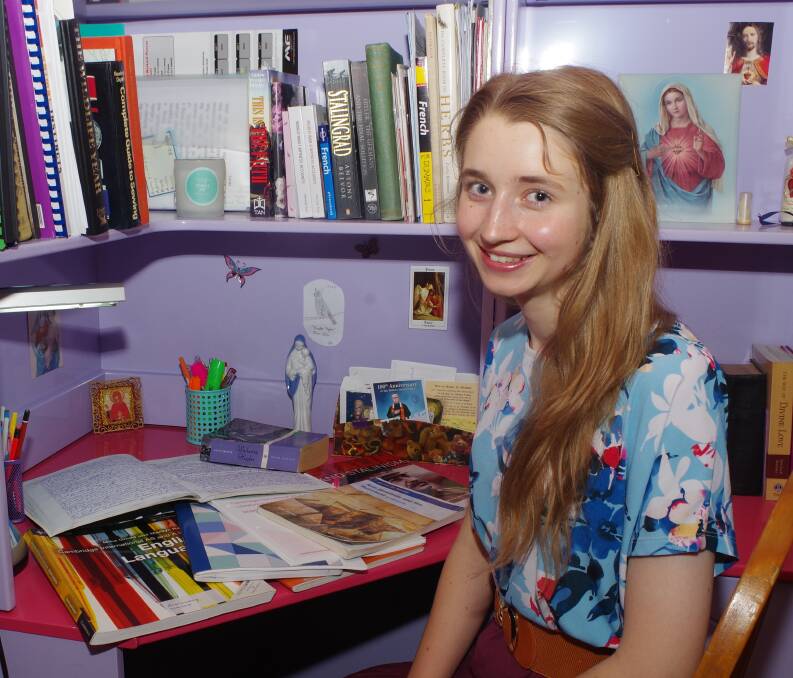 STUDY: Sarah Armstrong at her study desk: Photo: Darryl Fernance