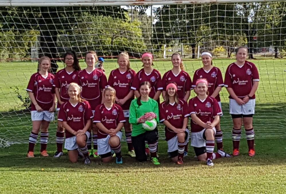 UNITED NEXT YEAR: When these enthusiastic young women take to the park next season they will be wearing the united jersey, with more girls joining the team. Photo: Supplied