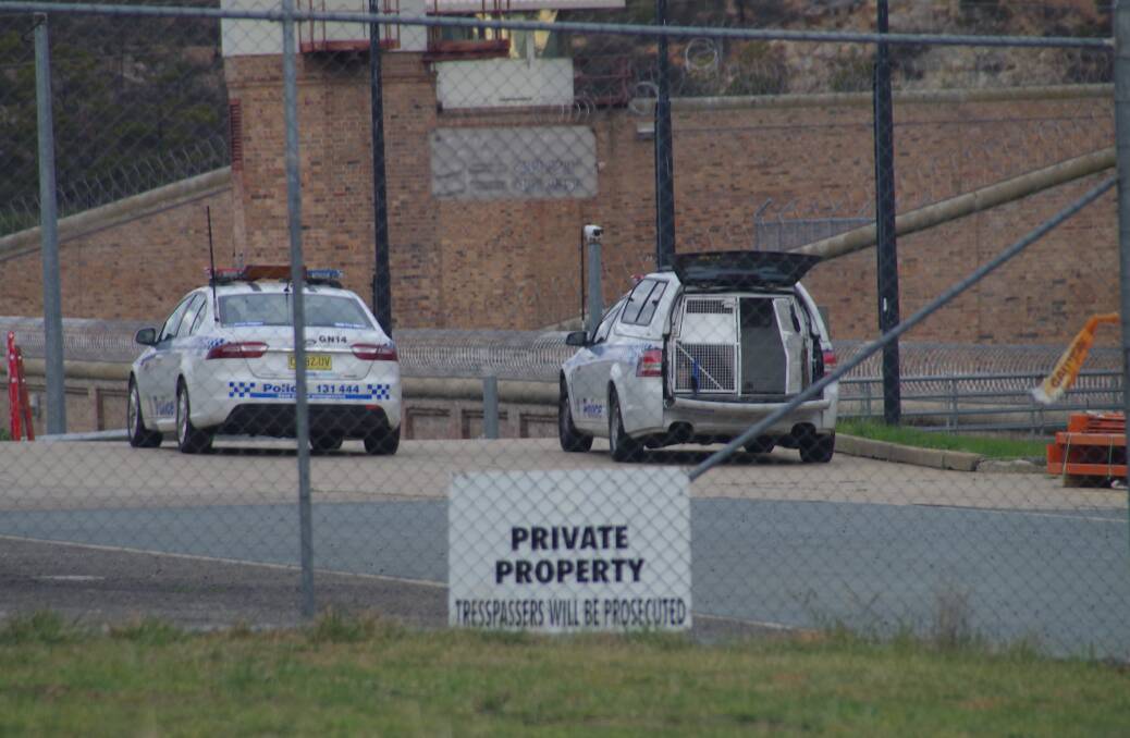 Police searched in and around the jail for the escaped inmate. Photo: Darryl Fernance.