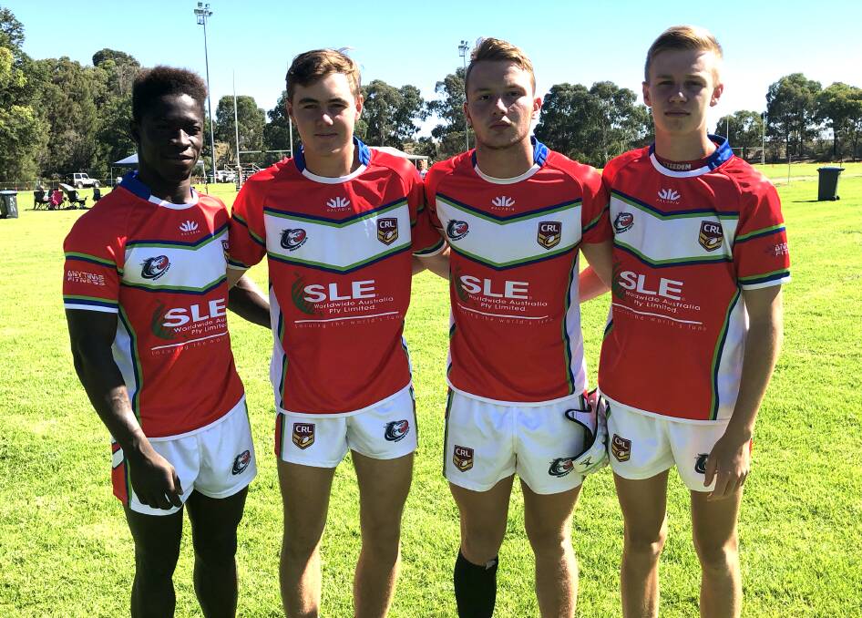 UNDER 16 REPS: Goulburn's Monaro reps for Monaro in the Andrew Johns Cup competition Menker Lowah, Joshua Waters, Jack Peppernell  and Jake Sasse. Photo: Anna Waters