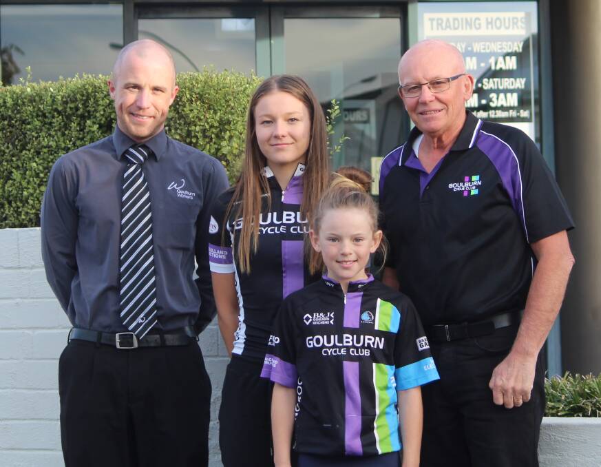JUNIOR SUPPORT:  Anthony Hogan (Chief Operating Officer, of major sponsors, the Goulburn Worker's Club), Tamika Wallace, Elsie Apps, Graeme Northy (Tour Director). Photo: Zac Lowe

