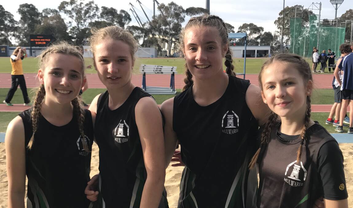 RELAY: Mulwaree High's 13 years relay team at the Southern Tablelands Zone Athletics Carnival at the AIS on Thursday June 15. Photo Supplied