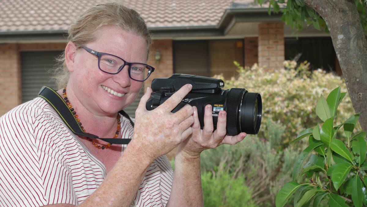  Candy Jubb with her new hyper zoom Nikon full frame digital camera, that will save changing lenses when they are travelling. Photo: Darryl Fernance