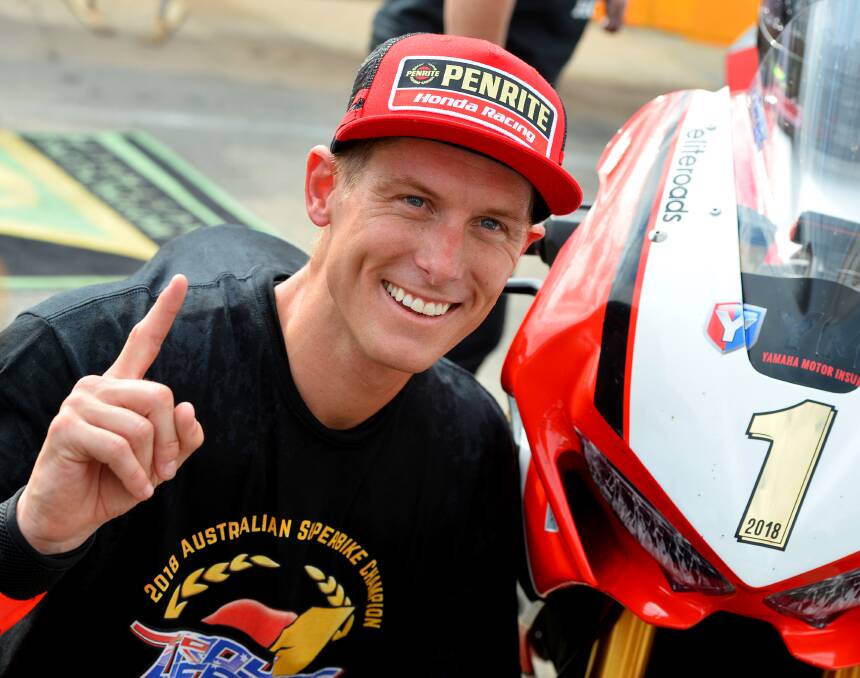 NUMBER ONE: Herfoss can go into the final round at Phillip Island next month having wrapped up the 2018 Australian Superbike Championship (ASBK) with a round to spare. Photo: Russell Colvin