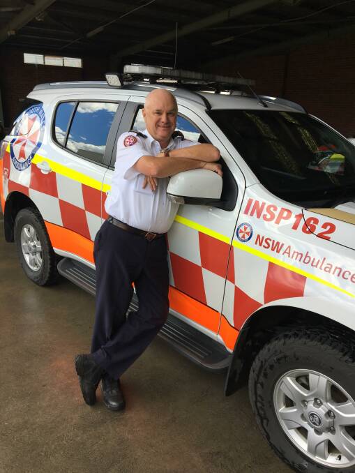 FAREWELL: NSW Ambulance Inspector Martin Cutler on his last day in uniform, before his well deserved retirement. Photo: supplied