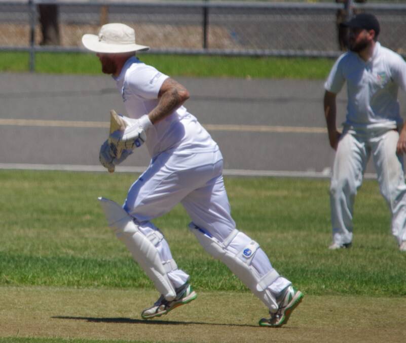 LOOKING FOR RUNS: Jesse Cao put on a solid partnership with Dane Stevenson to help Hibo Green to a solid win over Hibo Gold. Photo: Darryl Fernance