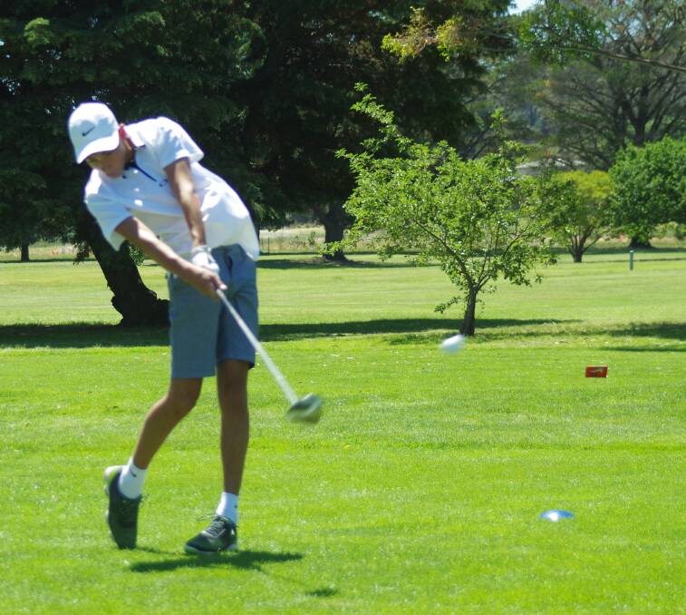 OFF TEE: Teeing off on Saturday, in the first group starting on the 10th, is Crookwell Golf Club junior Daniel Picker. Photo: Darryl Fernance