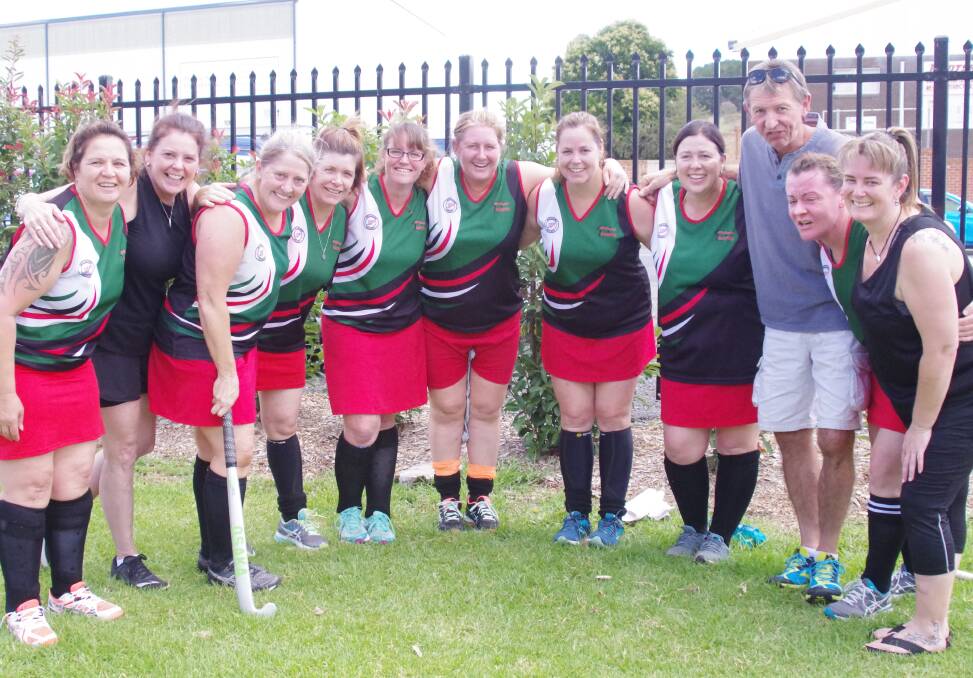 GREAT WEEKEND: Goulburn 2 women, who won the division 3 NSW Masters Indoor Hockey Championship, were exhausted but thrilled after their last match. Photo: Darryl Fernance