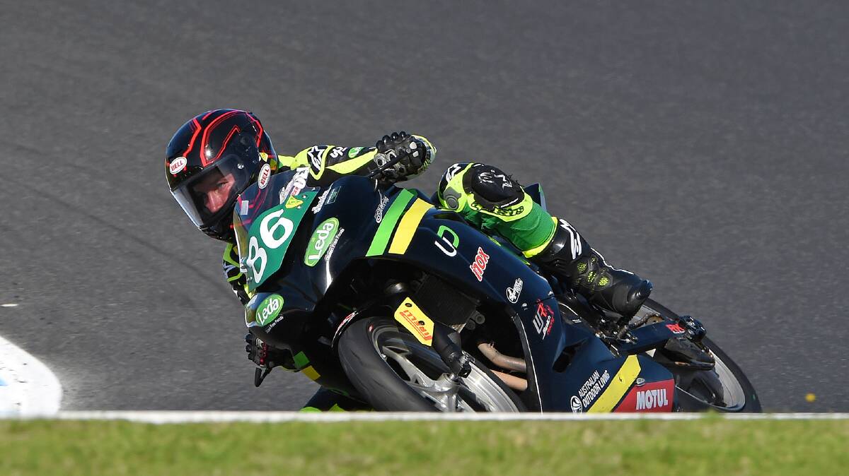 EYES ON PODIUM: Oli Bayliss has his sights fixed on podium finishes this weekend at Wakefield Park in the Supersport 300 racing. Photo: Keith Muir