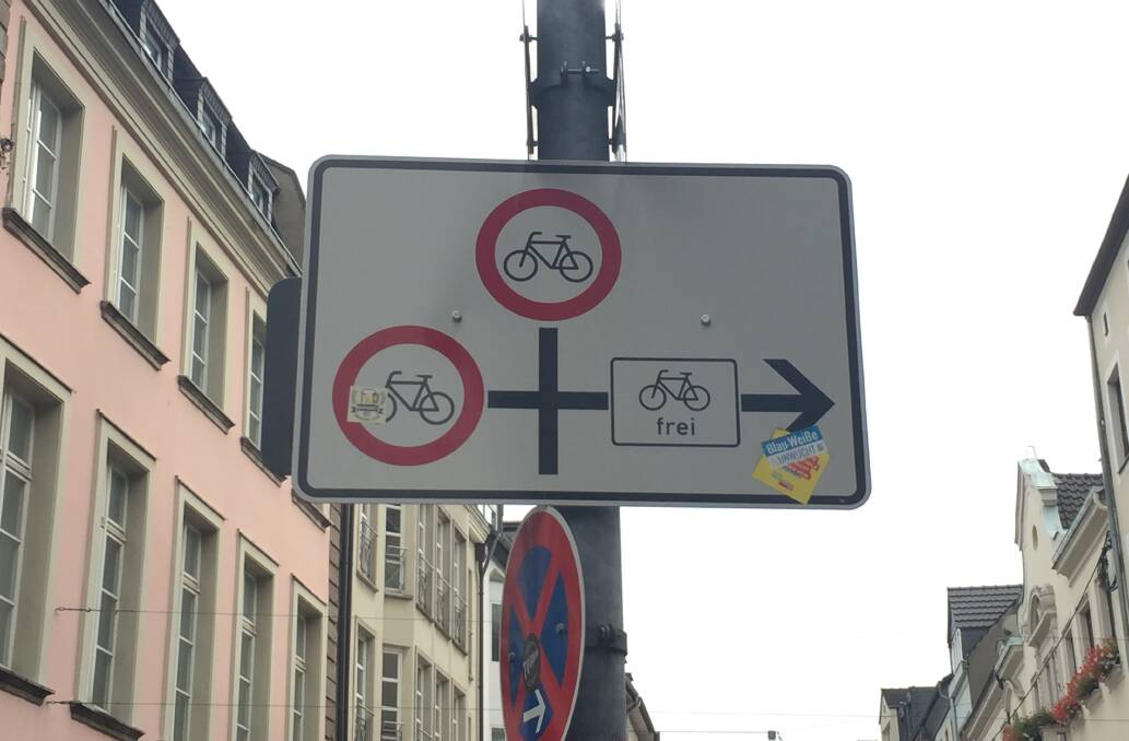 WARNING: Although Dusseldorf is very accessible on bicycle, signs will indicate where you can and can't go. 