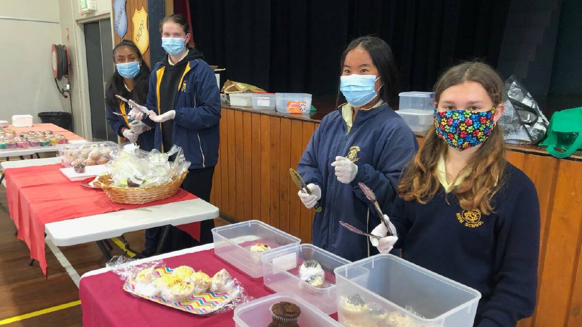 Year 9 students at Goulburn High School helped sell cupcakes on Monday to raise money for the RSPCA. Photo supplied