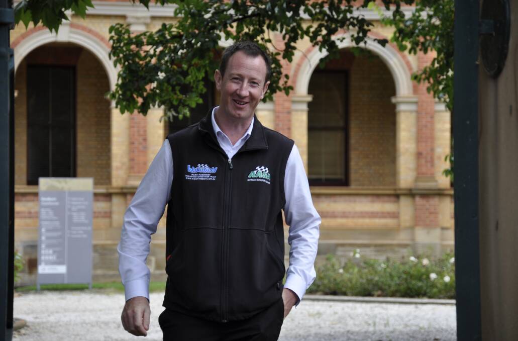Wakefield Park raceway's former operations manager, Dean Chapman emerging from the NSW Land and Evironment Court appeal hearing in Goulburn last March. Photo: Louise Thrower.