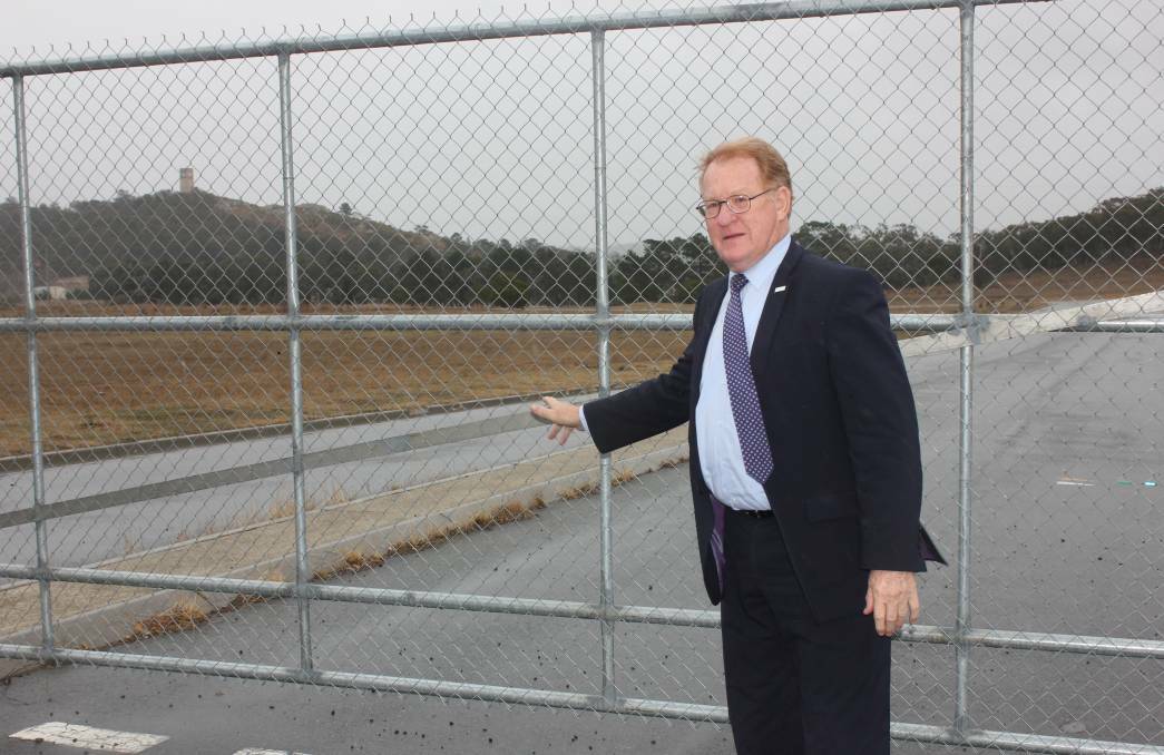 Mayor Bob Kirk pictured earlier this year at the entry to the proposed Woodlands Ridge poultry processing plant in Common Street.