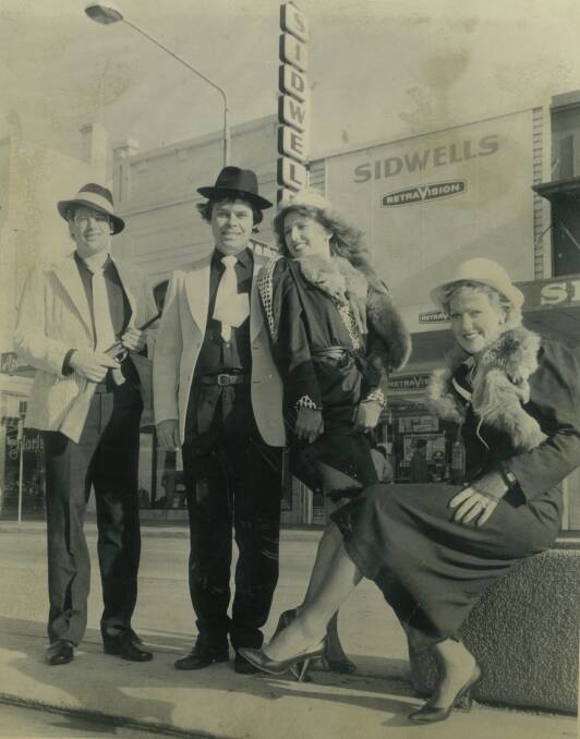 Sidwell's staff celebrated the store's 50th anniversary in 1986 by dressing in costume. L-r: The late Steve Swadling, manager Brian Wright, Lynn Cosgrove and Chrissy Bassingthwaighte. Photo: Leon Oberg.