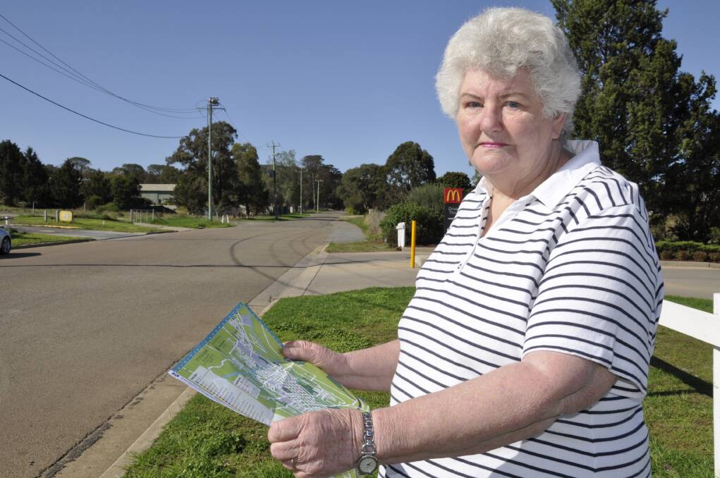 SOLUTION?: Reynolds Street resident, Julia Laybutt, has proposed a ring road southbound trucks from Goulburn's planned north Goulburn industrial precinct around Common Street to stop them coming through town. Photo: Louise Thrower.