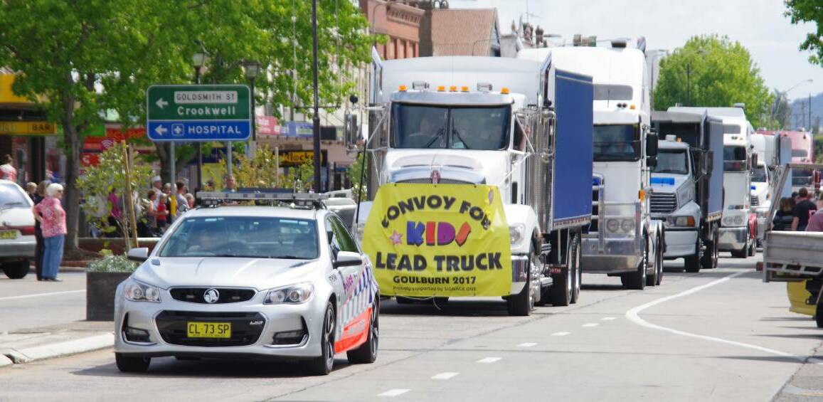 Last year's Convoy for Kids created a spectacle along Auburn Street. The event is on again on Saturday. Photo: Darryl Fernance.