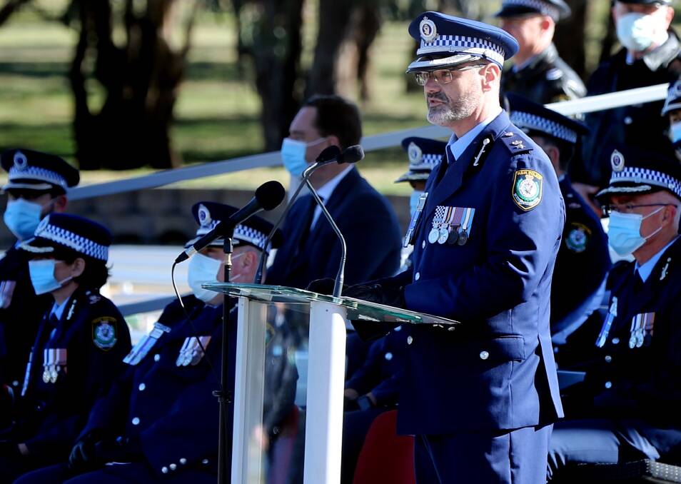 NEW LEADER: Superintendent Toby Lindsay took up his role as NSW Police Academy principal last week. He is pictured here at Friday's attestation parade for class 348. Photo supplied.