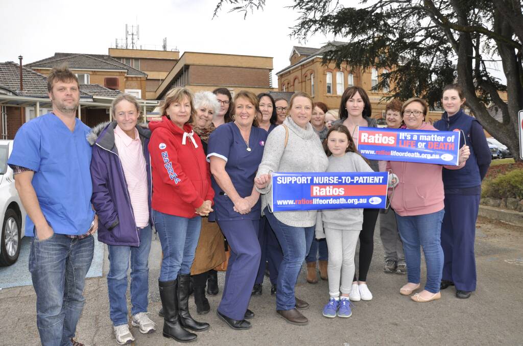 RALLYING CALL: Members of the Goulburn branch of the NSW Nurses and Midwives Association following their meeting on Wednesday. Photo: Louise Thrower.