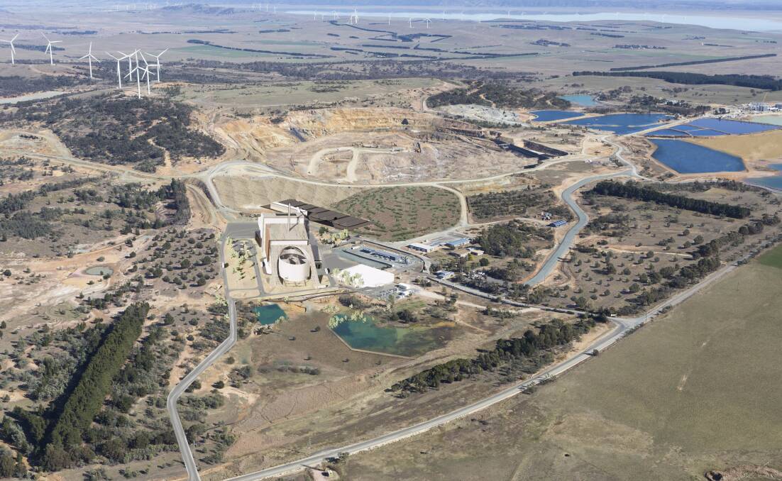 An artist's impression of the proposed 30 megawatt energy from waste facility at the Woodlawn eco-precinct. Image supplied.