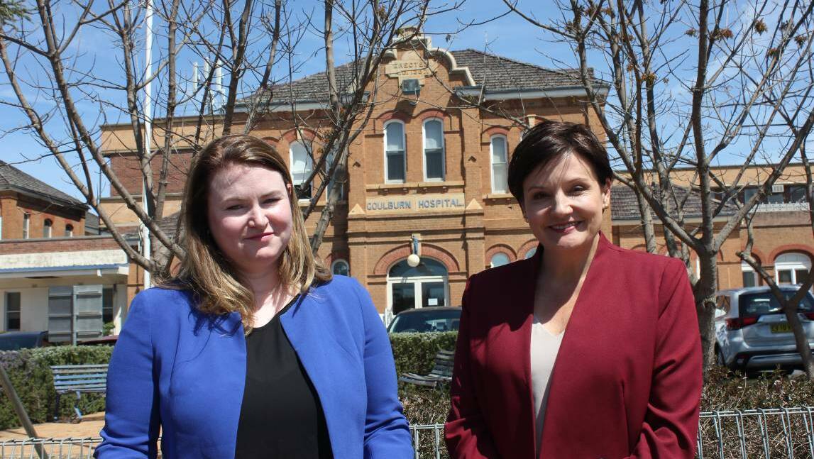 Duty MLC for Goulburn, Tara Moriarty and State Opposition leader Jodi McKay in Goulburn earlier this month. At the time they pressed the government to give the community an update on Goulburn Base Hospital's redevelopment. Photo: David Cole.
