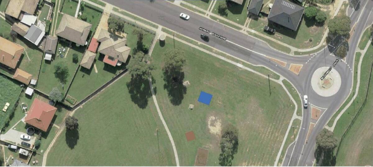 The station, marked in blue, will be located in Leggett Park, near the corner of Howard Boulevarde and McDermott Drive. Image supplied.