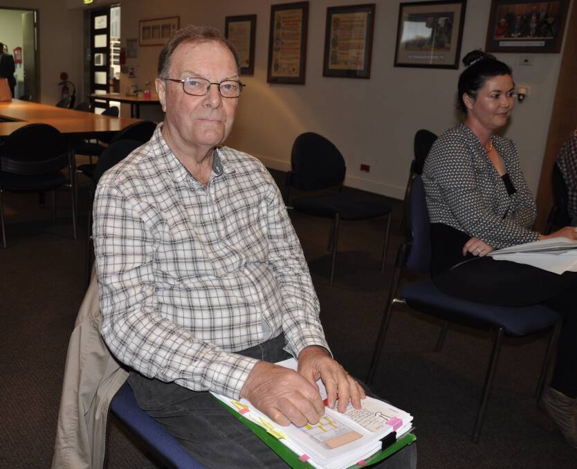 NOT HAPPY: Marulan district resident Allan Mitchell said he was "extremely disappointed" by the council's decision to approve an eight-lot subdivision northwest of the town. Talyah Farrell (right) also spoke during open forum.