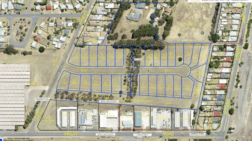 LAYOUT: The council's 29-lot residential subdivision off Hovell Street and behind Finlay and Sloane Streets has raised concerns from a nearby industrial hub owner. Image by Landteam.