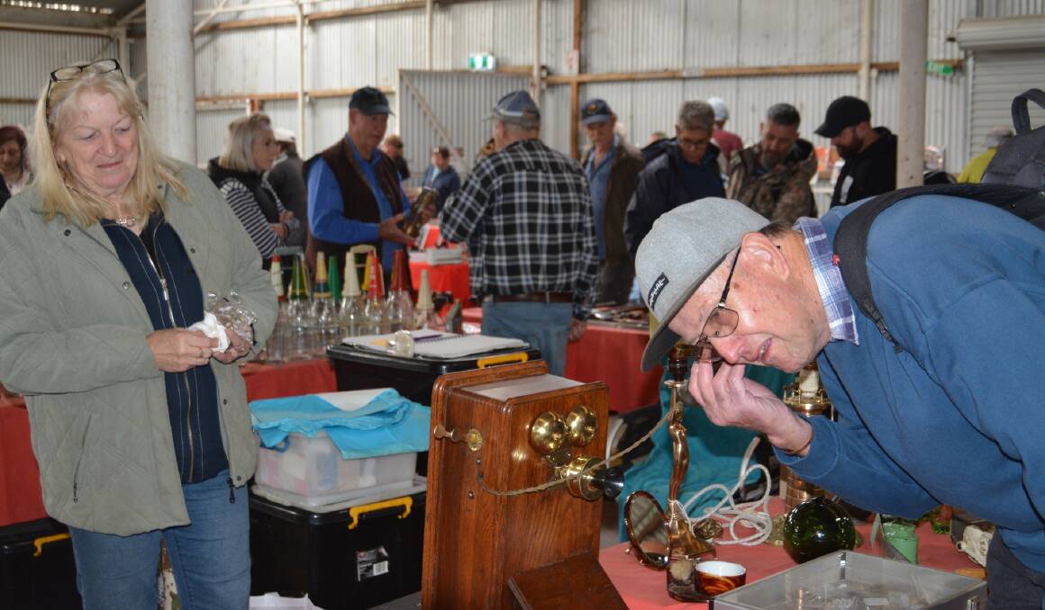 Goulburn man, David Stevenson, checks out some of the antiques on offer at the 2023 Goulburn Rotary Swap Meet. The 2024 event will be held on April 7. Picture by Tony Lamarra.