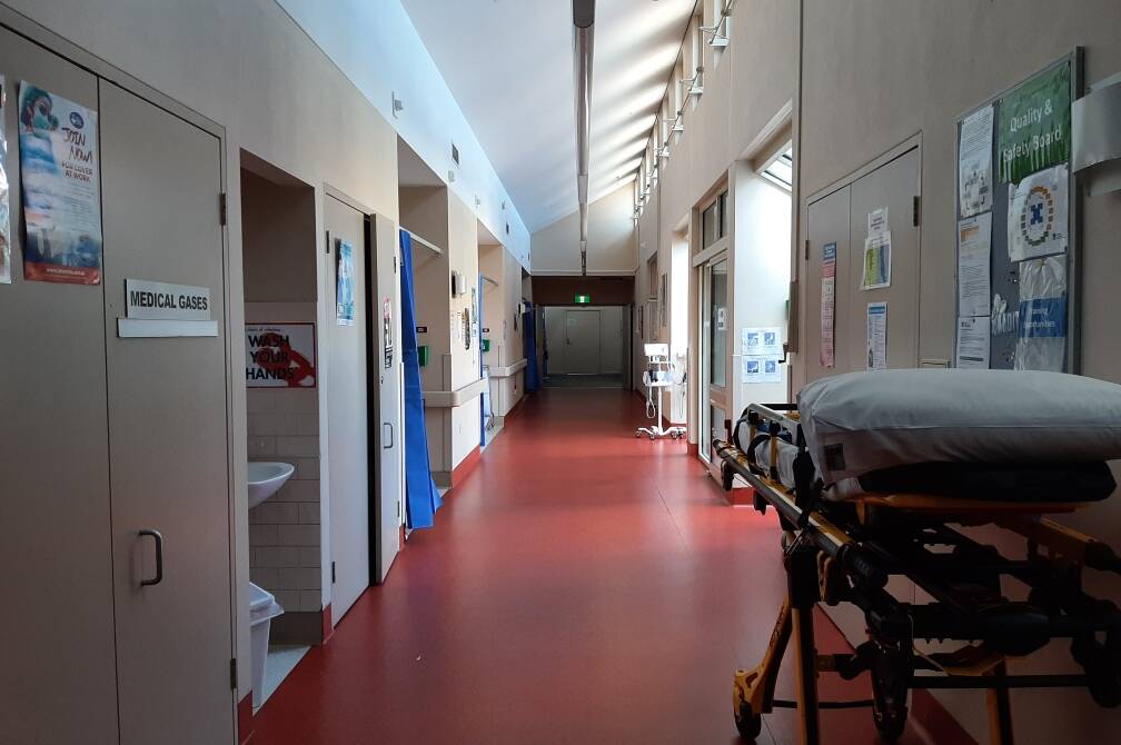 Corridors were left almost bare after Thursday's sudden announcement that staff and patients would be moving that day to Goulburn Base Hospital. Photo: Doloros Ryan.