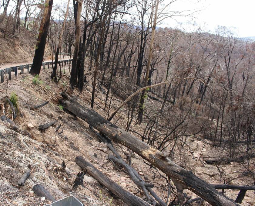 Wombeyan Caves Road following the Green Wattle Creek fire in 2020. Slope stability work is set to resume. Picture supplied.