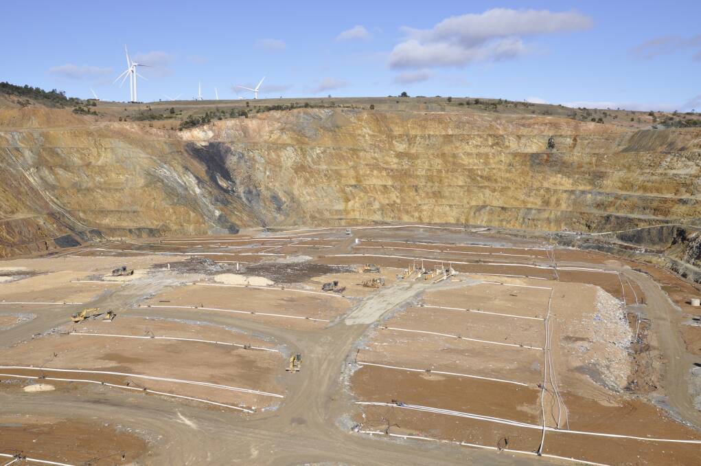 The Woodlawn Bioreactor on the site of the former zinc and copper mine has received 8.5 to nine million tonnes since commencing operations some 17 years ago. Bioreactor manager Henry Gundy said 110 metres of the 200m deep void had been filled. Photo: Louise Thrower.
