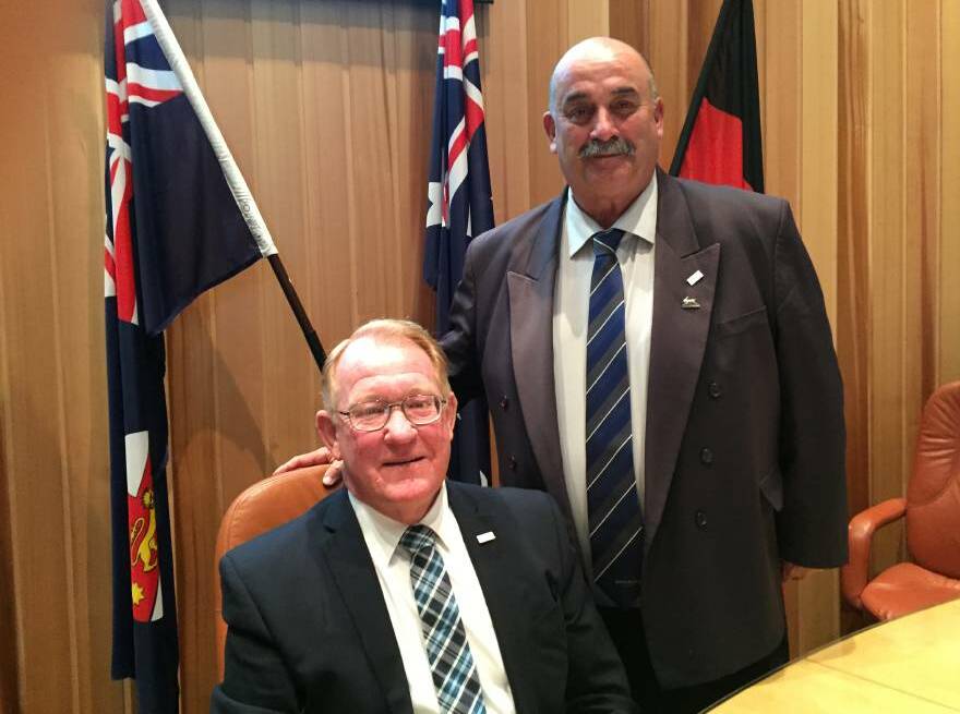 TUSSLE: Former mayor Bob Kirk (left) and past deputy mayor Peter Walker will likely face off for the top job at the first meeting of the new council on Tuesday.