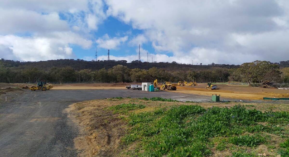 Work is well underway on the extension of the organics pad at Goulburn Waste Management Centre. Photo supplied.