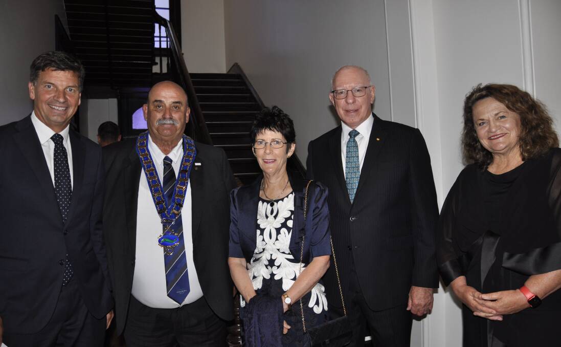 Governor General David Hurley AC DSC (Ret'd) and wife Linda (centre) were joined by Hume MP Angus Taylor, Mayor Peter Walker and Goulburn MP Wendy Tuckerman at the grand opening. Photo: Louise Thrower.