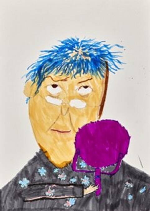 Eight-year-old James Charlesworth from St Ives was a finalist in the 2022 Young Archies for his pen and ink drawing, 'Blue-hair Grandma. Picture by Diana Panuccio, Art Gallery of NSW.
