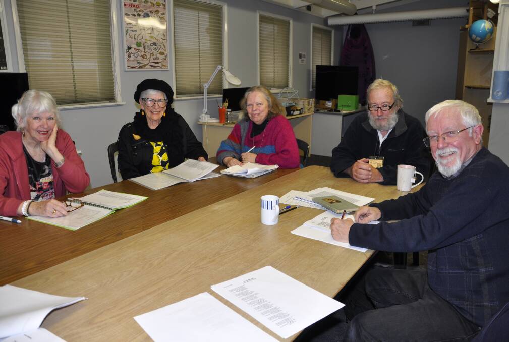 SPACIOUS: Goulburn U3A members Gillian Howard, Carolyn Newby and Annette Talbot took part in a poetry class with president Brian Spilsbury and tutor Jock McLean on Wednesday. The group is happy with the space at the former Bourke Street council depot. Photo: Louise Thrower.