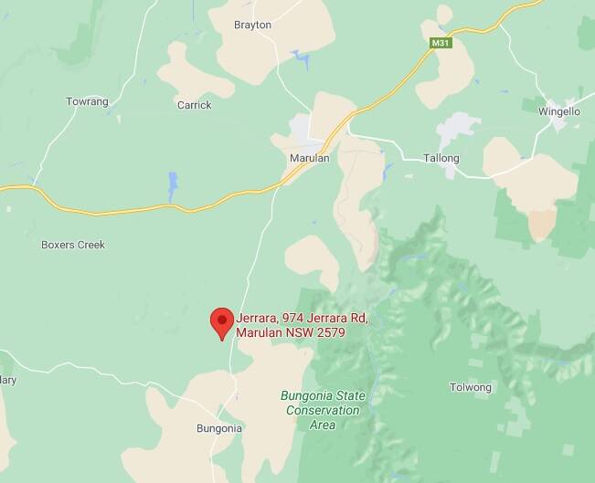 THE SITE: The Jerrara Power waste to energy plant is proposed for 974 Jerrara Road, between Bungonia and Marulan. Image: Google Maps.