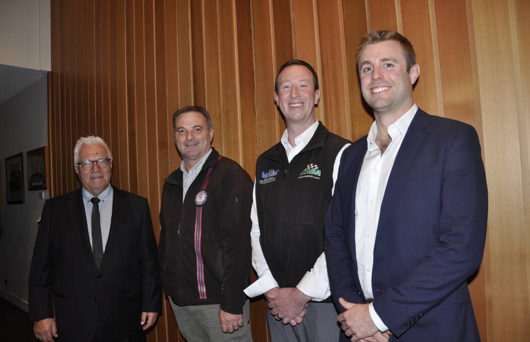 Wakefield Park's noise consultant Dr Renzo Tonin, Benalla Auto Group CEO Chris Lewis-Williams, the circuit's operations manager Dean Chapman and planning consultant, Michael Oliver.