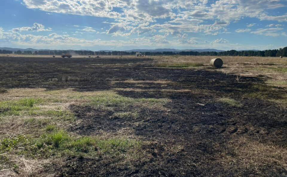 The fire on a Cullulla Road property burnt about three hectares. Photo: Bungendore RFS.