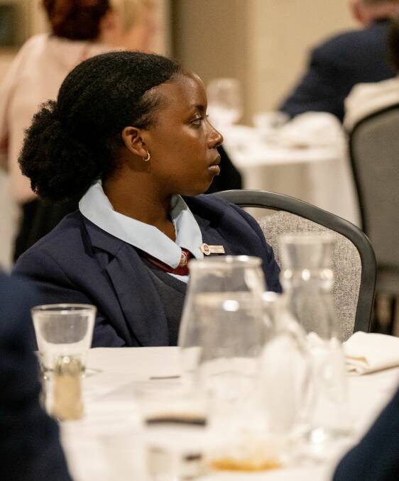 Trinity Catholic College student Yvette Gikundiro listened intently to the speeches. Picture supplied.