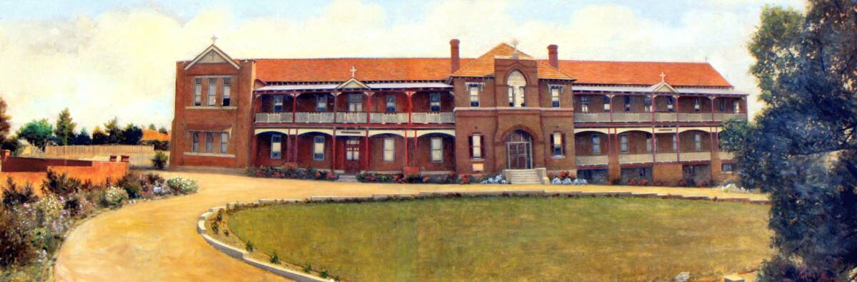A painting of the former Saint John's orphanage in the 1930s. The artist was thought to be a person named Wallace. Photo supplied.